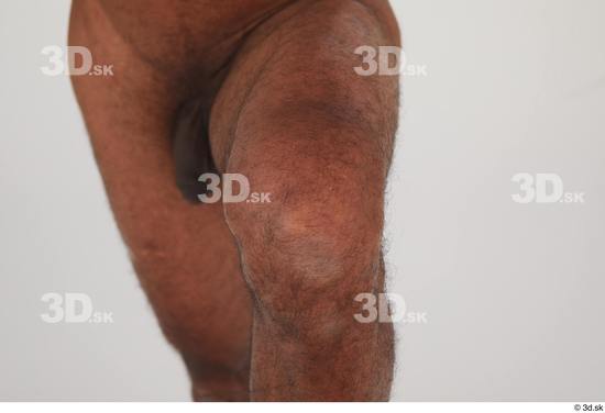 Knee Man Black Nude Slim Studio photo references