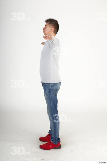 Whole Body Man T poses White Casual Slim Standing Street photo references