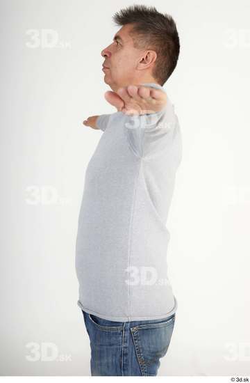 Upper Body Man White Casual Slim Street photo references