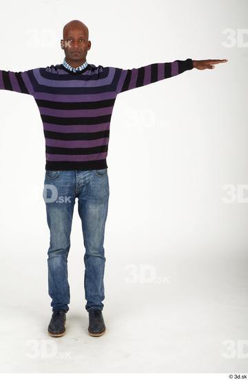 Whole Body Man T poses Black Casual Slim Standing Street photo references