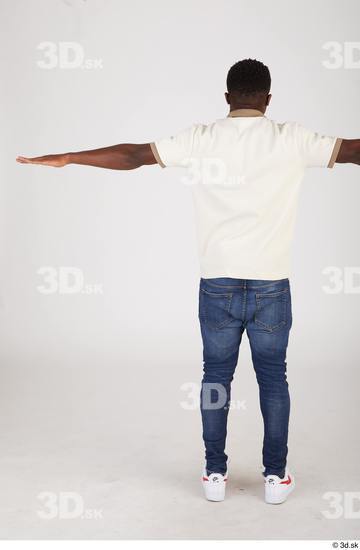 Whole Body Man T poses Black Casual Slim Standing Street photo references