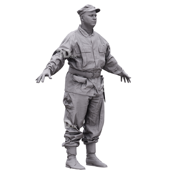 Man White Army 3D Artec Bodies