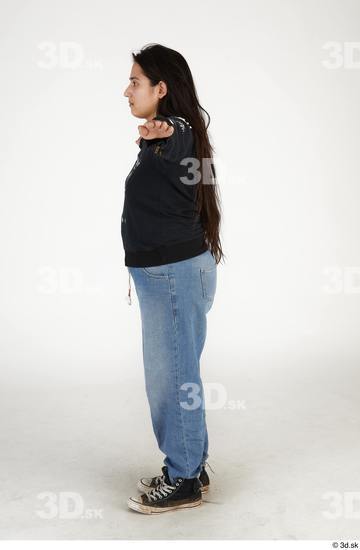 Whole Body Woman T poses Asian Casual Chubby Standing Street photo references