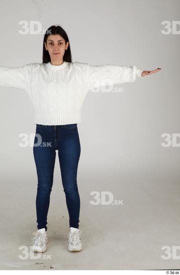 Whole Body Woman T poses Casual Slim Standing Street photo references