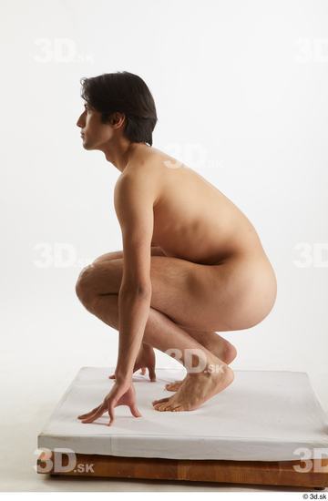 Man White Slim Male Studio Poses