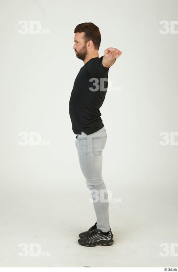 Whole Body Man T poses White Casual Slim Standing Street photo references