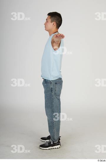 Whole Body Man T poses Asian Casual Slim Standing Street photo references