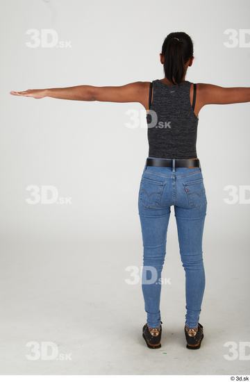 Whole Body Woman T poses Black Casual Slim Street photo references