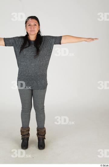 Whole Body Woman T poses Casual Slim Standing Street photo references