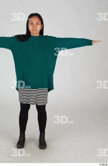 Whole Body Woman T poses Casual Slim Standing Street photo references