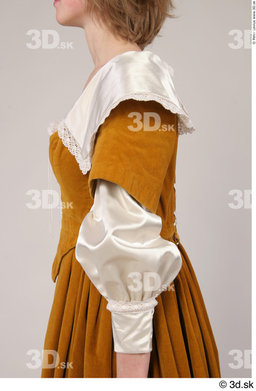 Upper Body Woman White Historical Dress Costume photo references