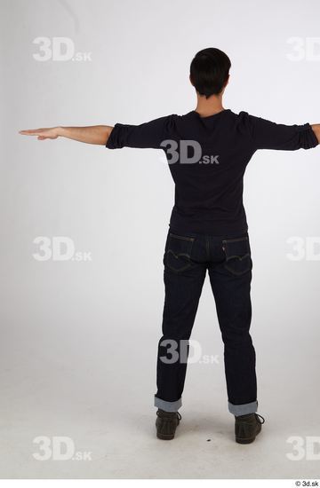 Whole Body Man T poses Casual Slim Standing Street photo references