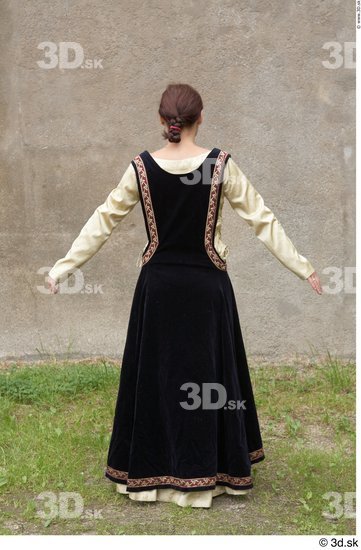 Whole Body Woman White Historical Shirt Dress Costume photo references