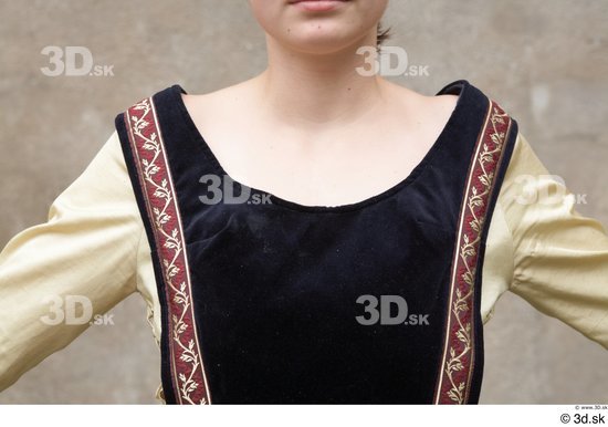 Upper Body Woman White Historical Dress Costume photo references