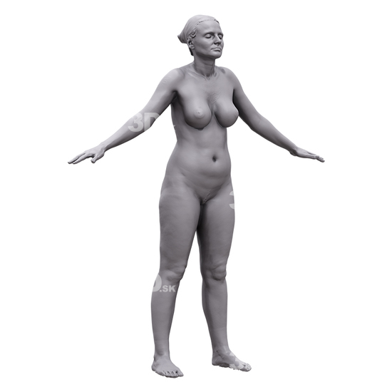 Whole Body Woman White 3D Artec Bodies