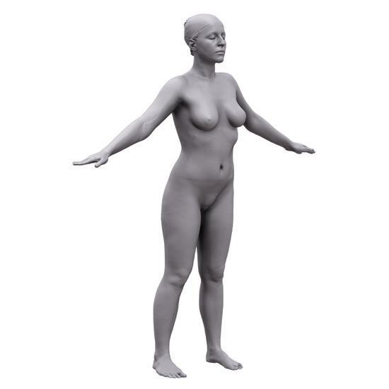 Whole Body Woman White 3D Artec Bodies