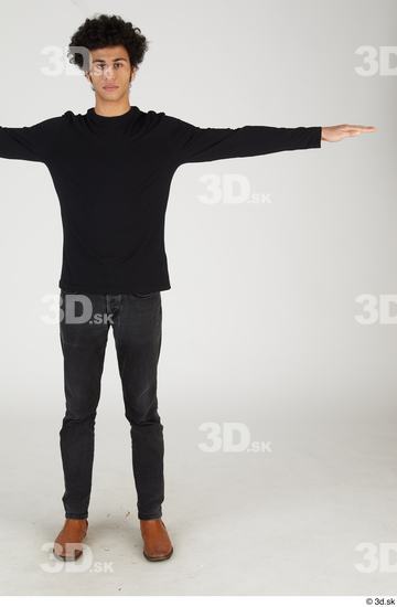 Whole Body Man T poses Casual Slim Standing Street photo references