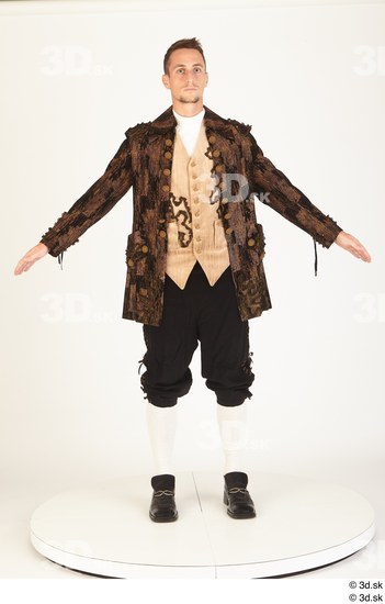 Whole Body Man White Historical Costume photo references