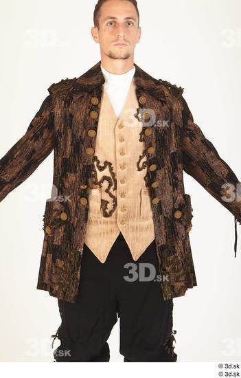 Upper Body Man White Historical Jacket Costume photo references