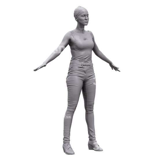 Whole Body Woman White 3D Artec Bodies