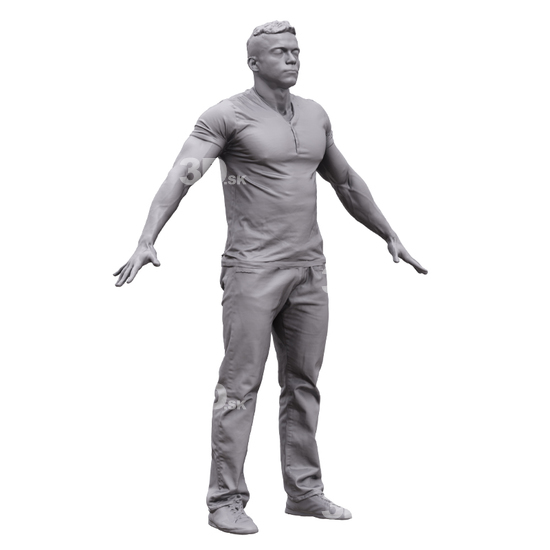 Whole Body Man White 3D Artec Bodies