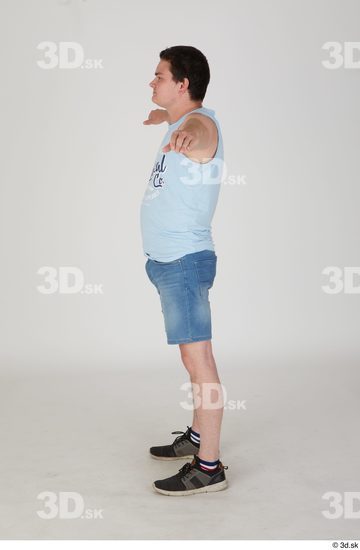 Whole Body Man T poses White Casual Chubby Standing Street photo references