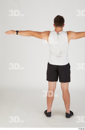 Whole Body Man T poses White Casual Slim Standing Street photo references