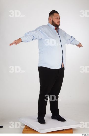 Man White Overweight Male Studio Poses