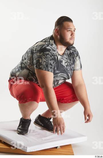 Man White Overweight Male Studio Poses