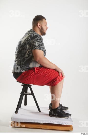 Man White Overweight Male Studio Poses