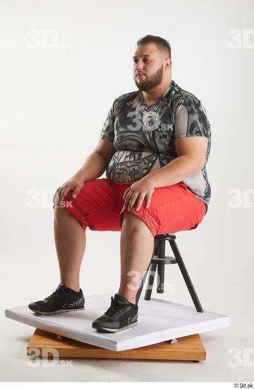 Man White Overweight Male Studio Poses