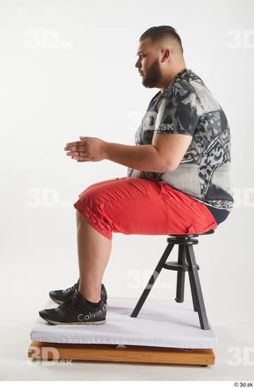 Man White Overweight Male Studio Poses