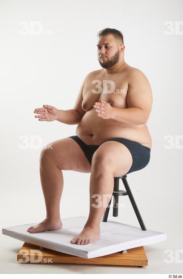 Man White Overweight Male Studio Poses