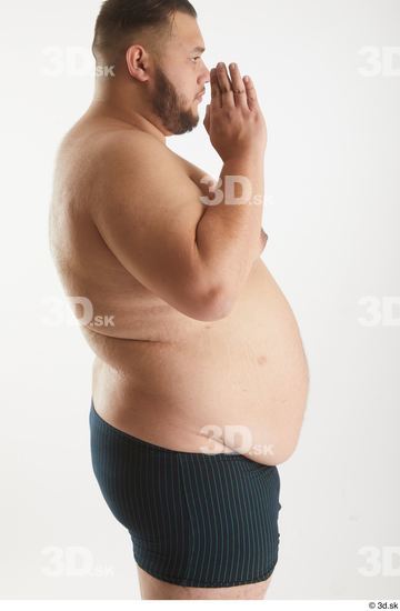 Man White Overweight Male Studio Poses