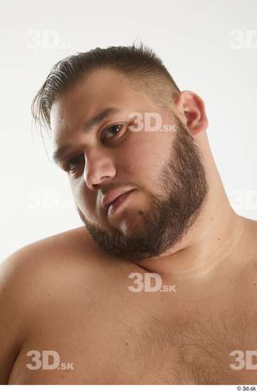 Head Man White Overweight Studio photo references