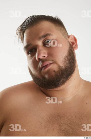 Head Man White Overweight Studio photo references