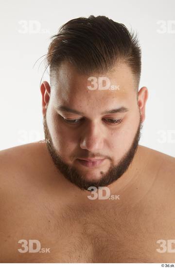 Head Man White Overweight Studio photo references