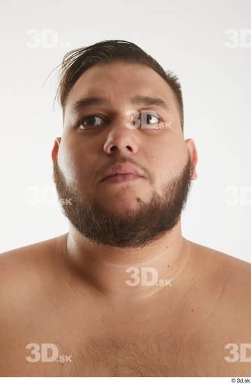 Head Man White Overweight Studio photo references