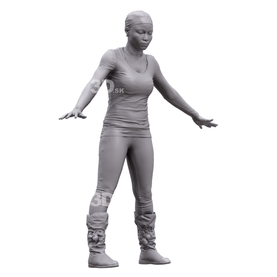 Whole Body Woman Black 3D Artec Bodies