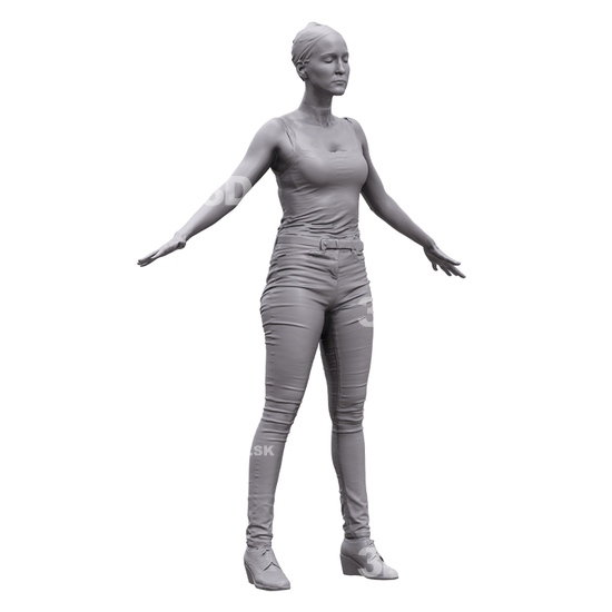 Whole Body Woman White 3D Artec Bodies