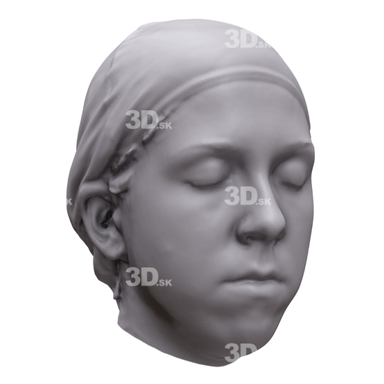 Head Woman White 3D Artec Heads