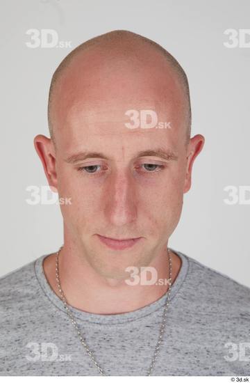 Head Man White Casual Slim Bald Street photo references