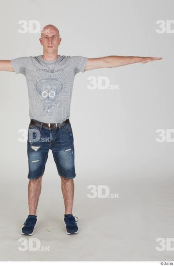 Whole Body Man T poses White Casual Slim Standing Street photo references