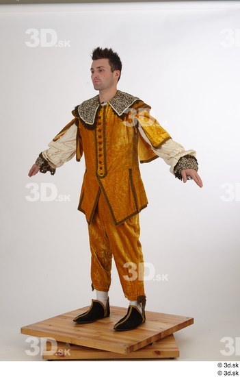 Whole Body Man White Historical Costume photo references