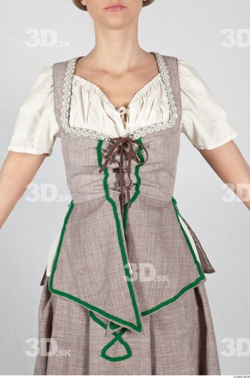 Upper Body Woman White Historical Dress Costume photo references