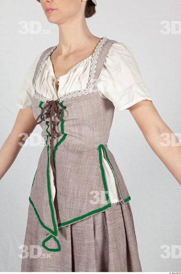 Upper Body Woman White Historical Dress Costume photo references