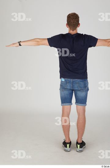 Whole Body Man T poses White Casual Slim Standing Street photo references