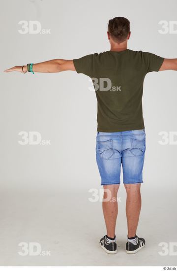 Whole Body Man T poses White Casual Slim Standing Street photo references