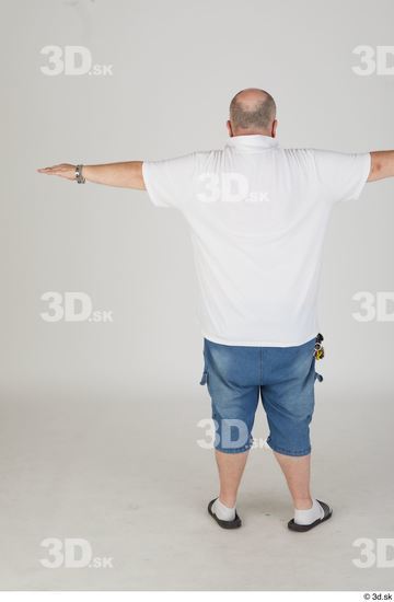 Whole Body Man T poses White Casual Chubby Standing Street photo references