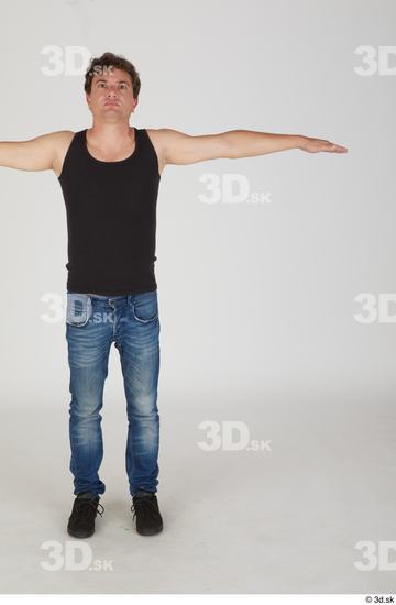 Whole Body Man T poses White Casual Slim Standing Street photo references